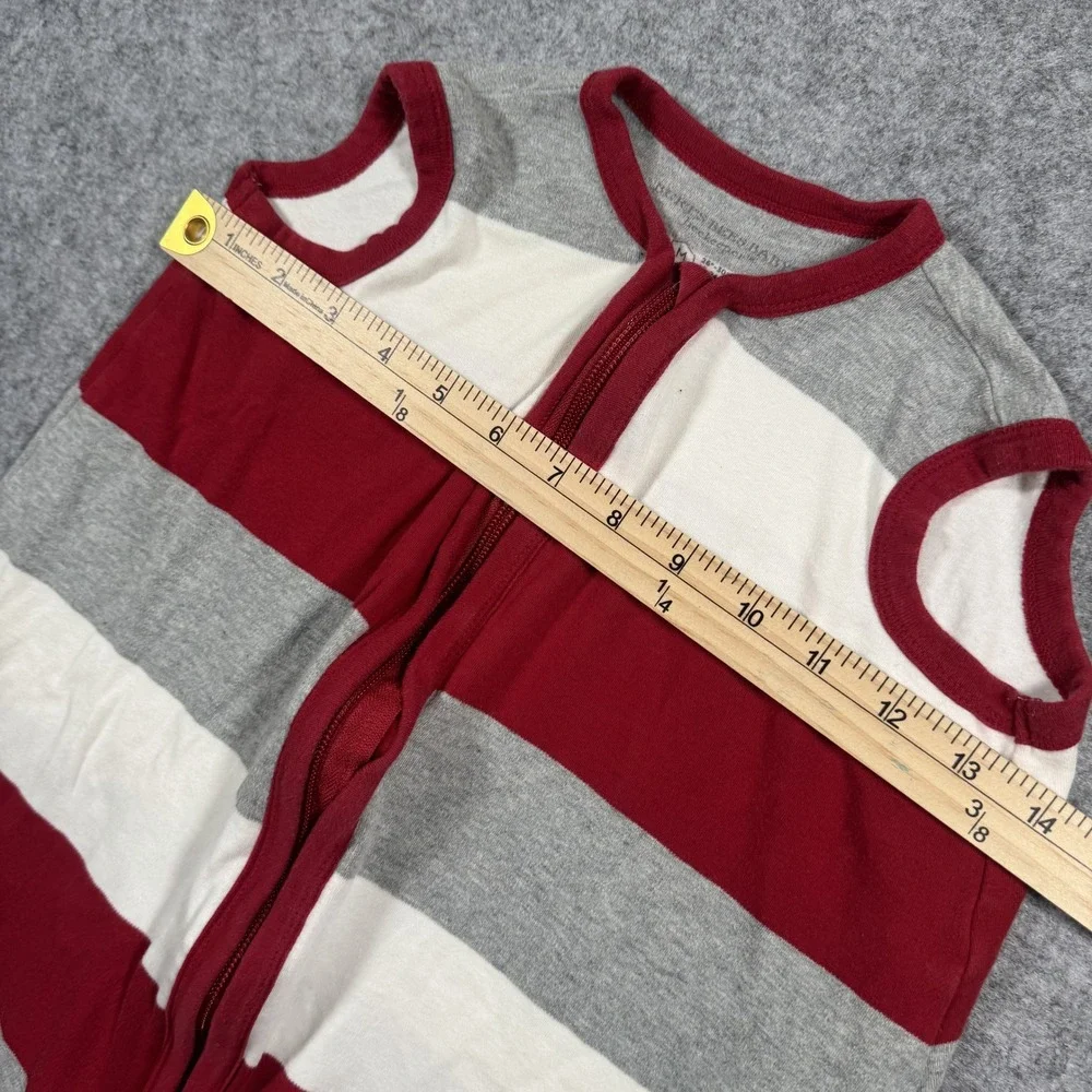 Burts Bees Baby Beekeeper Sleep Sack Medium Red Grey Striped Organic Cotton